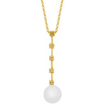 Assael 18k Yellow Gold Diamond + Freshwater Pearl Necklace