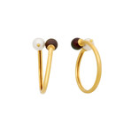 Assael // 18k Yellow Gold Akoya + Black Akoya Pearl Earrings