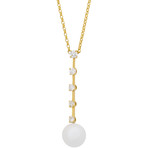 Assael 18k Yellow Gold Diamond + Freshwater Pearl Necklace