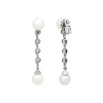 Assael 18k White Gold Diamond + South Sea Pearl Earrings I
