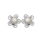 Assael 18k White Gold Diamond + South Sea Pearl Earrings IV