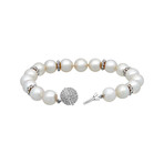 Assael 18k White Gold Diamond + South Sea Pearl Bracelet