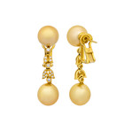Assael 18k Yellow Gold Diamond + Golden South Sea Pearl Earrings