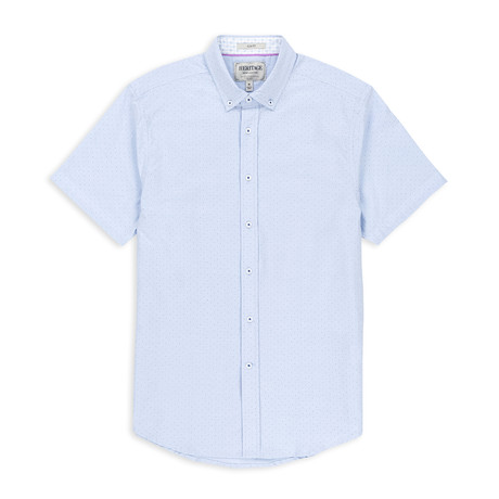 Dot Print Sport Shirt // Light Blue (S)