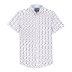 Microtouch Stretch Heron Print Sport Shirt // White (S)