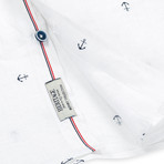 Anchor Print Sport Shirt // White (M)