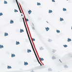 Boat Print Sport Shirt // White (L)