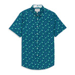 Flamingo Print Sport Shirt // Navy (2XL)