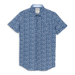 Leaf Print Sport Shirt // Blue (XL)