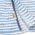 Shark Stripe Print Sport Shirt // Blue (2XL)