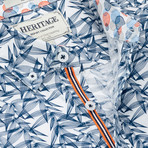 Leaves Print Sport Shirt // Navy (XL)