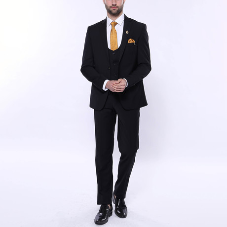 Aaron 3-Piece Slim Fit Suit // Black (US: 34R)