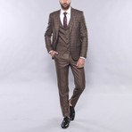 Wakefield 3-Piece Slim Fit Suit // Brown (Euro: 54)