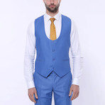 Zedd Slimfit Plain 3-Piece Vested Suit // Blue (Euro: 52)