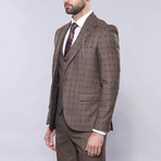 Wakefield 3-Piece Slim Fit Suit // Brown (Euro: 48)