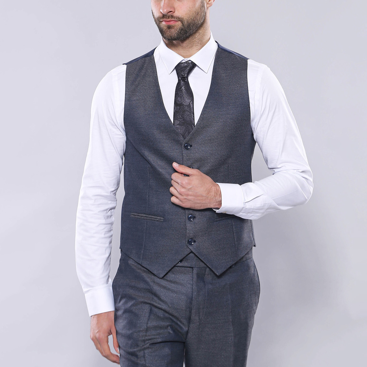 Tate 3-Piece Slim Fit Suit // Smoke (Euro: 56) - wessi - Touch of Modern