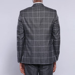Taft Slimfit Plaid 3-Piece Vested Suit // Smoked (Euro: 56)