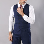 David 3-Piece Slim Fit Suit // Blue + Purple (Euro: 50)