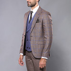 Lorenzo 3-Piece Slim Fit Suit // Brown (Euro: 44)