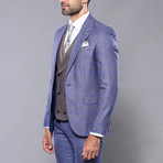 Blausie Checked 3-Piece Suit // Blue (Euro: 46)