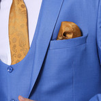 Zedd Slimfit Plain 3-Piece Vested Suit // Blue (Euro: 54)