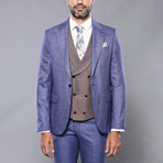 Blausie Checked 3-Piece Suit // Blue (Euro: 52)