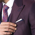 David 3-Piece Slim Fit Suit // Blue + Purple (Euro: 46)