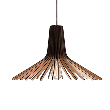 Flared Modern Wood Pendant Light