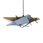 Baby Blue Wing- Wood Pendant Light