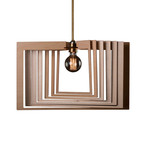 Square Stack Modern Wood Pendant Light