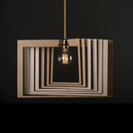 Square Stack Modern Wood Pendant Light