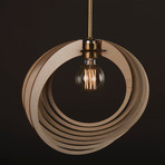 Saturn Ring Modern Wood Pendant Light