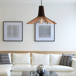 Flared Modern Wood Pendant Light