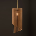 Elegant Cylindrical Wood Pendant Light