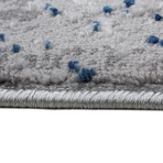 Power Loom Transitional Polypropylene + Polyester Rug // Gray + Blue (2'6" X 8')