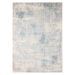 Power Loom Contemporary Polypropylene + Polyester Rug // Teal + Gray (2'6" X 8')