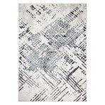 Power Loom Contemporary Polypropylene + Polyester Rug // Ivory + Gray // V3 (2'6" X 8')