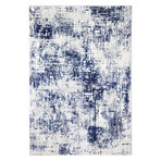 Power Loom Contemporary Polypropylene + Polyester Rug // Ivory + Blue // V1 (2'6" X 8')