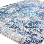 Power Loom Transitional Polypropylene + Polyester Rug // Gray + Blue (2'6" X 8')