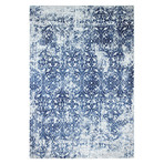 Power Loom Transitional Polypropylene + Polyester Rug // Gray + Blue (2'6" X 8')