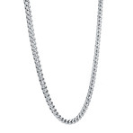 Round Franco Polished Chain // 3.5mm // Silver // 24" (22")