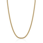 Stainless Steel Polished Round Box Chain // Gold Plating // 22"