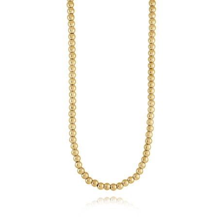 Polished Beads Adjustable Necklace // 5mm // Gold (24")