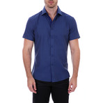 Wright Short Sleeve Button-Up Shirt // Navy (L)