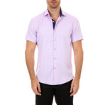 Wright Short Sleeve Button-Up Shirt // Pink (M)