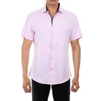 Marcus Short-Sleeve Button-Up Shirt // Pink (L)