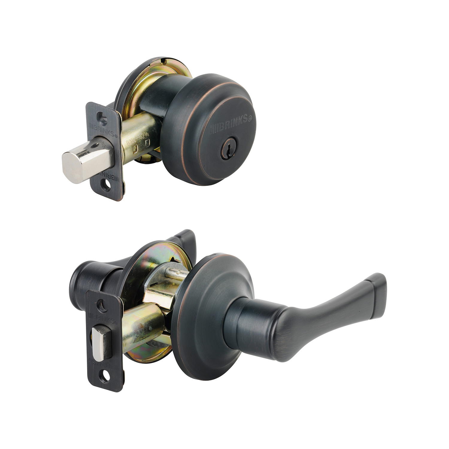 Brink's // Push Pull Rotate Harper Non-locking Lever and Deadbolt Combo ...