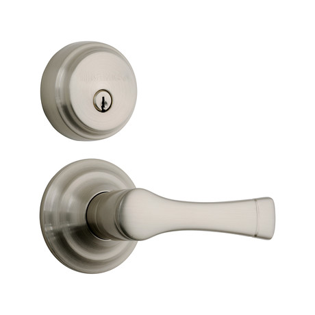 Brink's // Push Pull Rotate Harper Non-locking Lever and Deadbolt Combo Pack // Satin Nickel // Set of 2