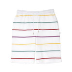 Marty Yarn Dye Stripe Shorts // White (M)