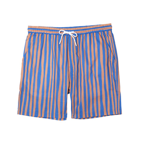 Hampus Uneven Stripe Shorts // Terra Cotta (XS)